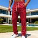 Men's Classic Heavyweight Casual Jogger Pants - Straight Leg, Breathable & Comfortable For Spring/Autumn (Black, Khaki, Grey, Red, Navy)_viptrois.com