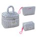New Personalized Style Large Capacity Silver Cosmetic Bag Large Capacity Handheld Storage Bag High Grade Down Texture_viptrois.com