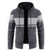 Men’s Fleece-Lined Zip Hoodie – Winter Thermal Knit Sweater With Color-Block Design_viptrois.com