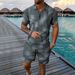 Men's Clothing Waffle Texture Polo & Shorts Set - Breathable Summer Athletic Outfit For Casual Sports & Daily Wear_viptrois.com