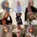 Unisex Solid color monochrome pearl chiffon shawl Long shawl Muslim shawl_viptrois.com