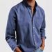 Men's Clothing New Men's European And American Pocket Casual Tops Washed Cotton Button Men's Long Sleeved Shirt_viptrois.com