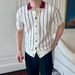 Men's Clothing Casual Striped Polo Shirt Men's Summer Business Lapel Slim Fit Top Gentleman Thin Knitted Striped Short Sleeved T Shirt_viptrois.com