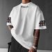 Simple Letter Print Men's Fashion Short Sleeve T-Shirt For Daily Wear_viptrois.com