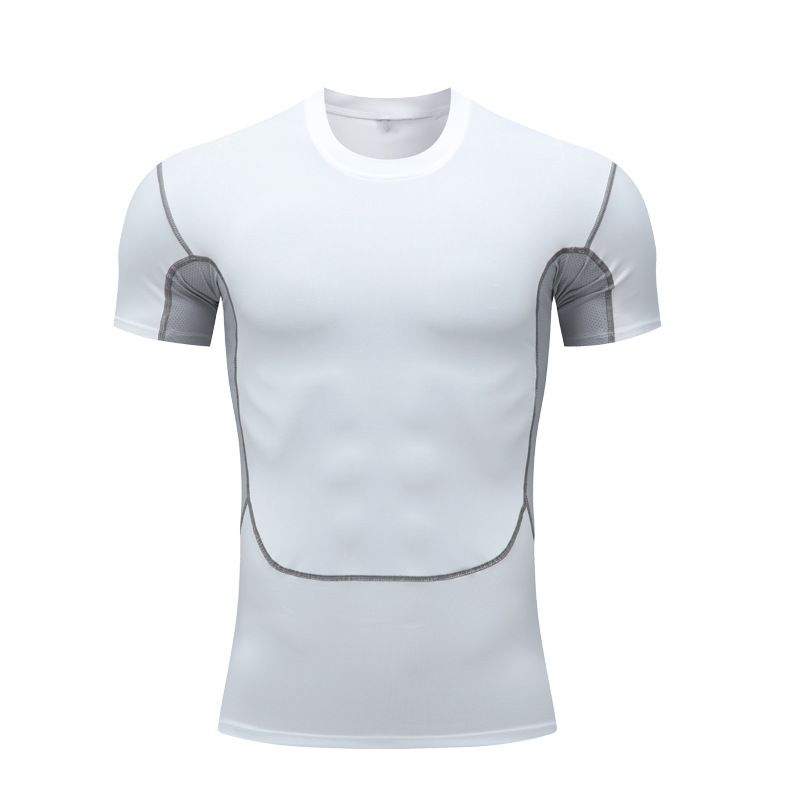 Men's clothing Running fitness wear elastic sports tights quick drying training fitness basketball fitness short sleeve base_viptrois.com