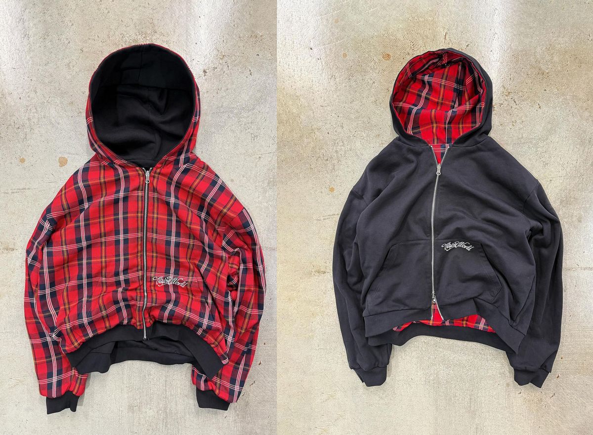 Europe, America 2026 Autumn And Winter New Fashion Trend Hooded Long-sleeved Plaid Sweater Jacket On Both Sides_viptrois.com