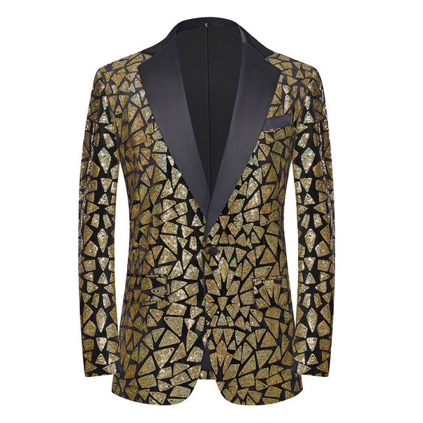 Men's Clothing Triangle Sequined Suit Jacket Us Size Party Banquet Performance Clothing_viptrois.com