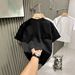 Men's Summer Casual Fashion Short Sleeve T Shirt, American Simple Paris/BOSTON Striped Print Crew Neck T Shirt_viptrois.com