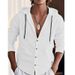 Men's Casual Linen Hooded Shirt With Stripes - Long Sleeve Open Front Pullover For Beach & Streetwear (S-XXXL)_viptrois.com
