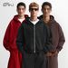 Men's Cropped Zip-Up Hoodie - Streetwear Pullover With Kangaroo Pocket, Oversized Fit Casual Sweatshirt_viptrois.com