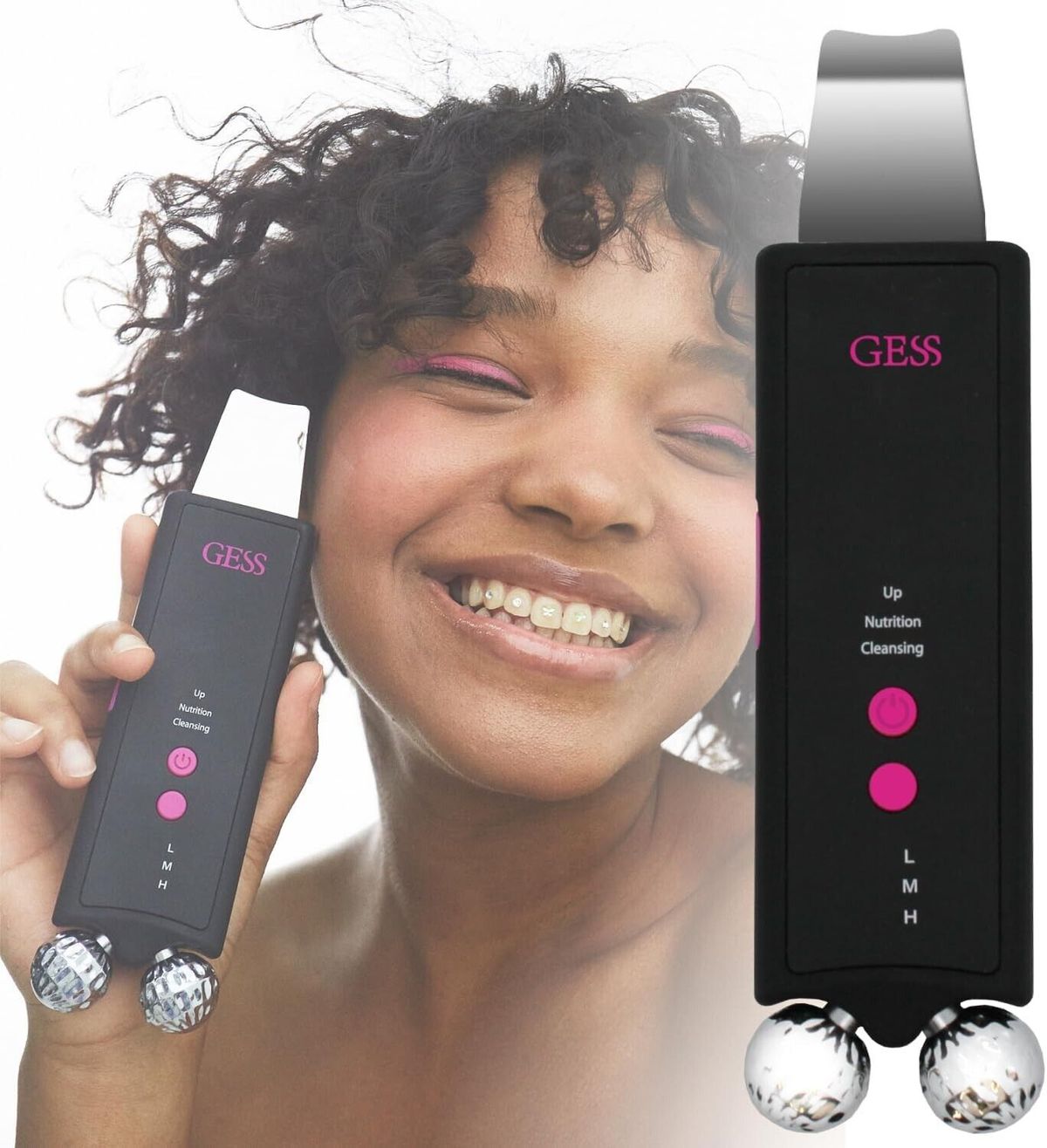GESS Face Scrubber Spatula 4 In 1, EMS Facial Massage Device, BlackHeads Remover_viptrois.com