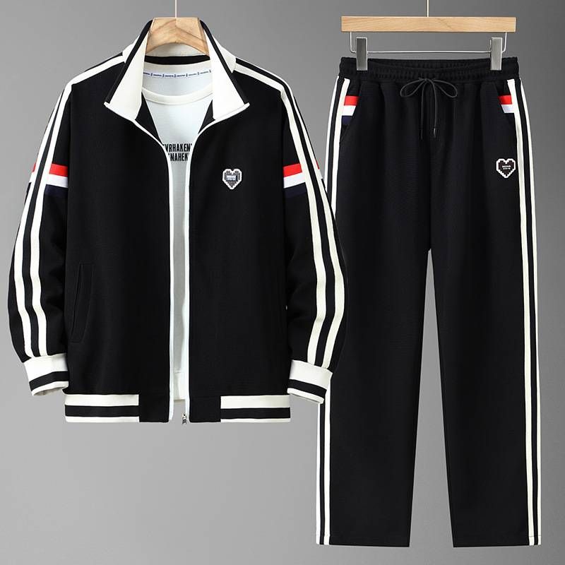Men's Clothing Sports Suit Windbreaker Suit Simple Style Street Fashion Zipper Color Matching Jacket_viptrois.com