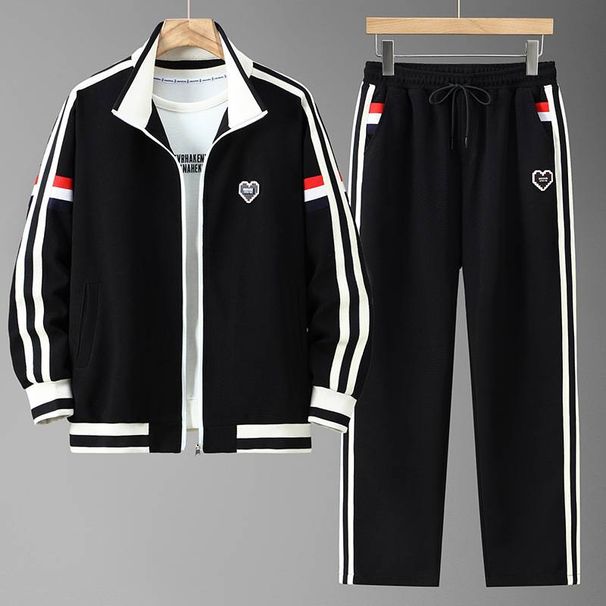 Men's Clothing Sports Suit Windbreaker Suit Simple Style Street Fashion Zipper Color Matching Jacket_viptrois.com