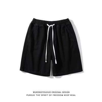 Men's Cotton Denim Shorts | Relaxed Fit Elastic Waist Casual Shorts For Summer, Loose Straight Leg Streetwear Shorts_viptrois.com