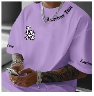 Essential Men's Short Sleeve T-Shirt – Breathable Polyester Casual Tee With 3d Digital Print (Modern Streetwear For Youth)_viptrois.com