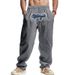 Men's Clothing Men's Linen Loose Wide Leg Hip Hop High Street Trend Washed Embroidery Jogging Casual Sports Trousers_viptrois.com
