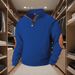 Autumn And Winter Men's Casual Stand Up Collar Long Sleeved Pit Stripe Jacquard Polo Shirt_viptrois.com
