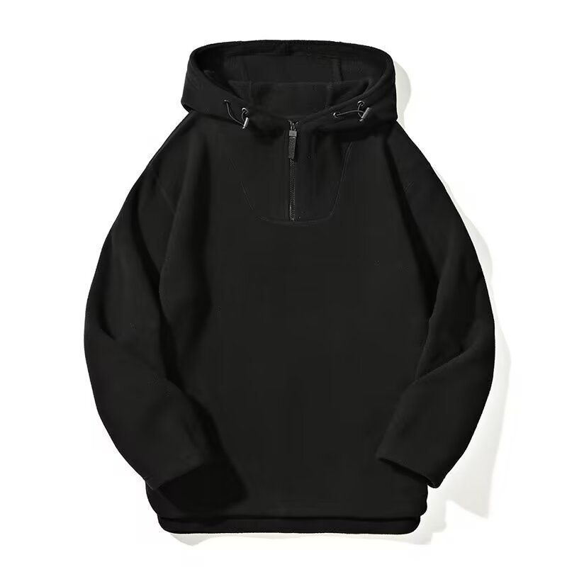 Foreign Trade American Retro Sweater Men's Autumn And Winter 2025 New Trendy Half Zipper Thickened Thermal Jacket_viptrois.com