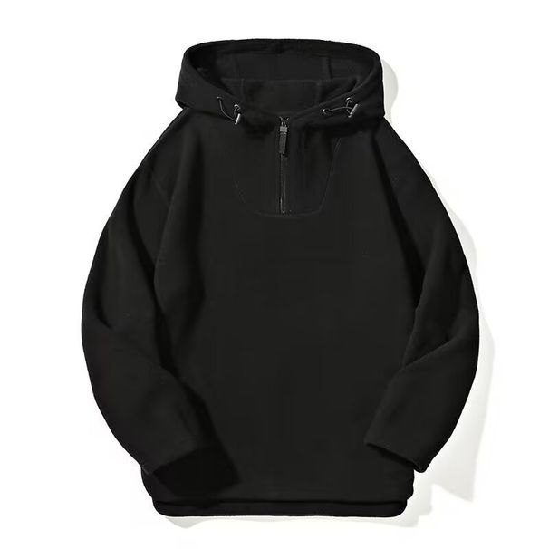 Foreign Trade American Retro Sweater Men's Autumn And Winter 2025 New Trendy Half Zipper Thickened Thermal Jacket_viptrois.com