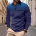 Nordmann INS Cross-Border Autumn Fashion Men's Long Sleeve Polo Shirt Printed Polka Dot Turn-Down Collar Sports Top Trendy_viptrois.com