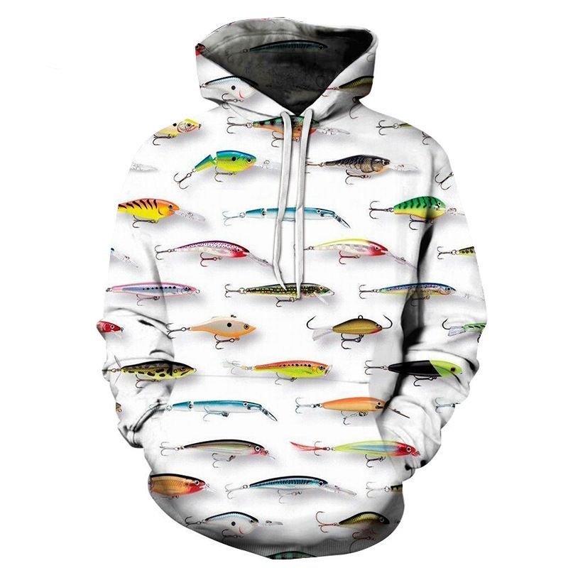 New For Men With 3D Digital Print Fish Pattern, Casual Unisex Hooded Sweatshirt_viptrois.com