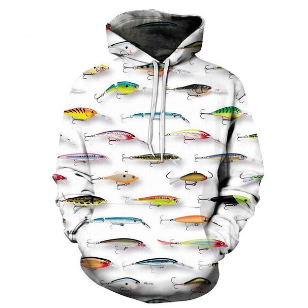 New For Men With 3D Digital Print Fish Pattern, Casual Unisex Hooded Sweatshirt_viptrois.com