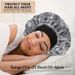 Cross Border New Satin Double Layer Sleeping Cap Pastoral Style Versatile Mesh Bronzing Hair Care Cap Elastic Headband Chemotherapy Cap_viptrois.com