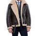 Men's clothing PU leather lamb fur fur one short coat big fox fur collar men's coat_viptrois.com