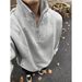 CleanFit Half-Zip Stand Collar Sweatshirt – Minimalist Oversized Pullover For Men (Black/Grey)_viptrois.com