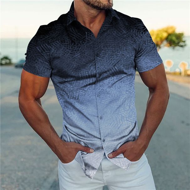 Men's Clothing Summer Hot Men's Digital 3d Printing Beach Short Sleeved Fashionable Personality Pattern Shirt_viptrois.com