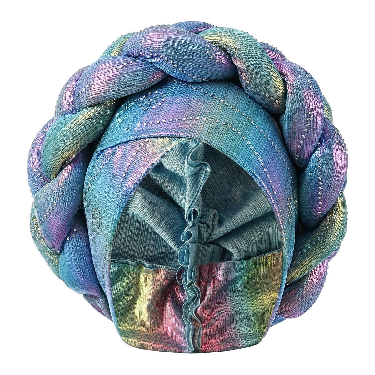 Women's Hats Twisted Laser Color Matching Ethnic Hot Diamond Headscarf Fashion Thick Braid Headband Hat_viptrois.com