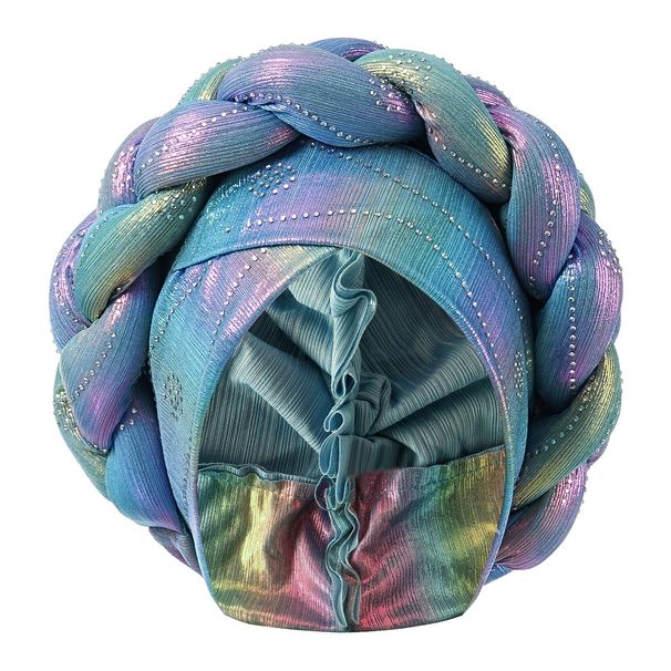Women's Hats Twisted Laser Color Matching Ethnic Hot Diamond Headscarf Fashion Thick Braid Headband Hat_viptrois.com
