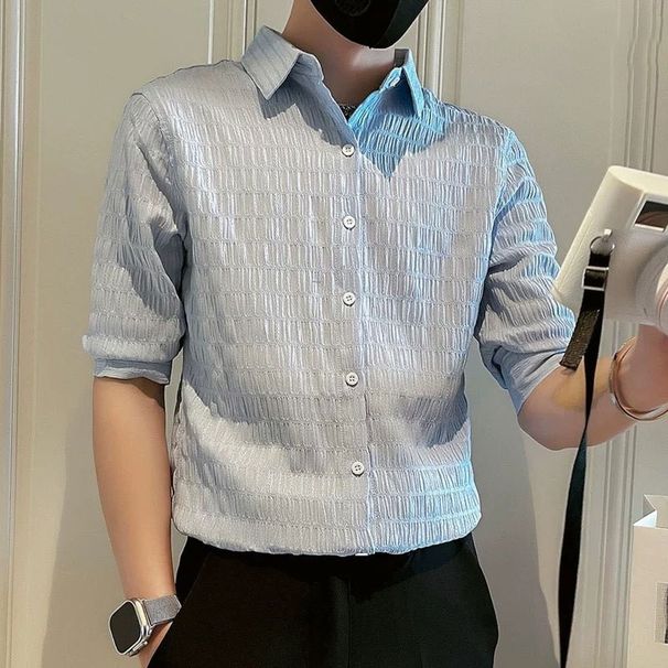 Men's Clothing Short Sleeved Shirts Handsome Shirts_viptrois.com