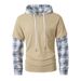 Men’s Color-Block Grid Shirt Jacket – Long Sleeve Layering Piece With Contrast Collar (Polyester Blend, Streetwear, Fall/Winter Casual)_viptrois.com