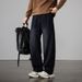 Men's Vintage Washed Cotton Trousers - Relaxed Straight-Leg Casual Pants (Retro Distressed Look, Unisex Streetwear, Oversize Fit)_viptrois.com