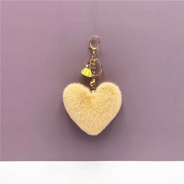 Bag Charm Tassel Peach Heart Keychain Cute Bag Pendant Heart Shaped Plush Car Key Chain Ring Pendant Creative Small Gift_viptrois.com
