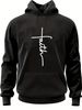 Men's Autumn/Winter Casual Fashion Loose Hooded Sweatshirt With Faith Print For Warmth, Long Sleeve Pullover_viptrois.com