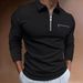 2025d Flat Fabric Silky Comfortable Polo Shirt Men's Plus Size Summer Thin Solid Color Long Sleeve_viptrois.com