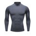 Men's Clothing High Collar Sports Tights Fitness Clothes Long Sleeves High Elastic Football Basketball Training Quick Drying Fitness Bottoming Tops_viptrois.com