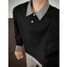Checkered Collar Hoodie With Trendy Temperament, Fashionable Design Sense, Versatile Loose Top_viptrois.com