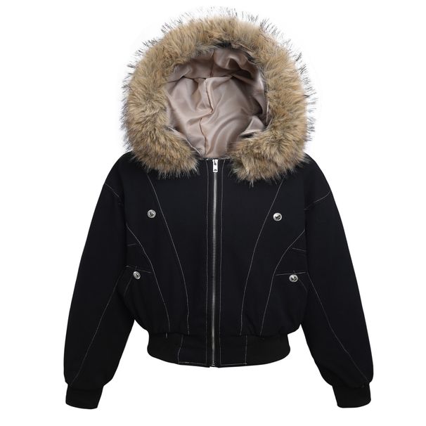 South Korea 2025 Autumn Winter Mountain Eagle Fleece-Lined Thickened Jacket Men Cleanfit American Style Washed Plush_viptrois.com
