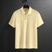 Men's Clothing Summer Short Sleeved T Shirt Polo Shirt Lapel Button Fashion Casual T Shirt_viptrois.com