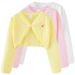"Elegant Girls' Knit Cardigan With Bow & Shawl - Lightweight Summer Formal Dress Cover-Up For Ages 8-16Y (White/Pink/Yellow)"_viptrois.com