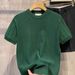 Men's Clothing T Shirt Solid Color Vertical Stripes Breathable Short Sleeve Knit T-Shirt - Solid & Striped Casual Round Neck Tee For Summer_viptrois.com