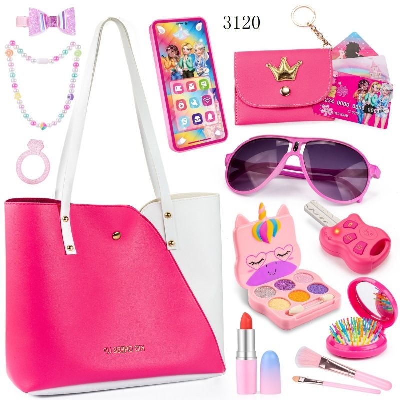 New Children's Cosmetics, Makeup Toys, Handbag, Girl Lipstick, Princess Beauty Bag Set_viptrois.com