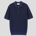 Men's Slim Fit Polo Shirts Half Zip Short Sleeve Collared Knitwear Business Style Trendy Fitness Oriented_viptrois.com