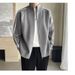 Stand Up Collar Cardigan Sweater, Fashionable Zipper Knit Sweater, Outerwear, Sweater, Thread Sweater_viptrois.com