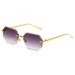 Polygonal Frameless Sunglasses - Metal Trim UV Protection Shades With Modern Geometric Design_viptrois.com