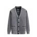 Men's Fleece Lined V-Neck Cardigan Sweater - Warm Winter Knitwear For Middle-Aged & Senior Gentlemen (Grey, Burgundy, Camel, Blue-Grey, Smoke Grey)_viptrois.com