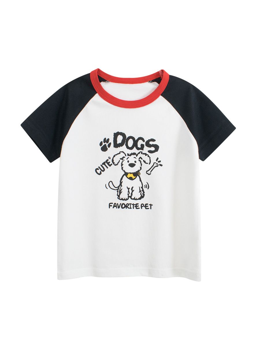 Mother & Kids Children's Clothing 2025 Summer New Korean Children's Short Sleeved T Shirts Cartoon Puppy Tops Wholesale_viptrois.com